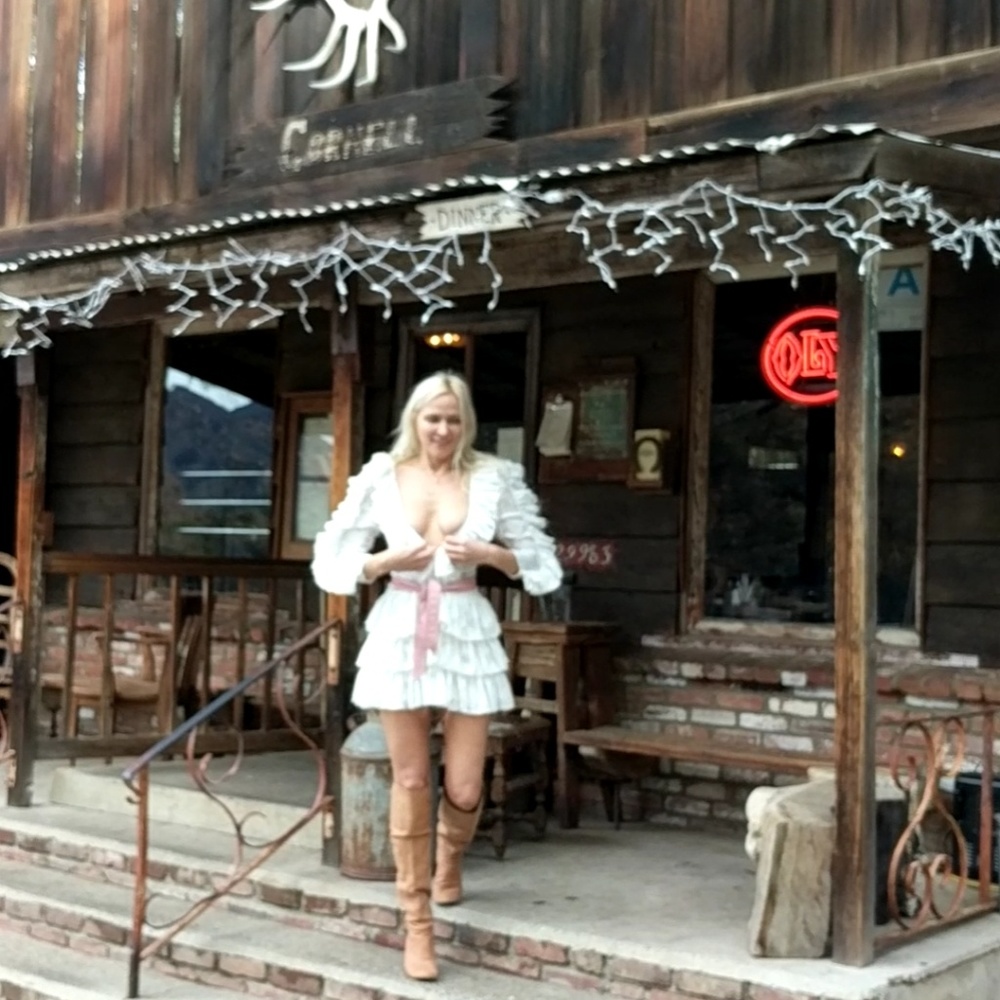 Revolve Atoir couture ruffle puff sleeve lux dress - Picture 2 of 7
